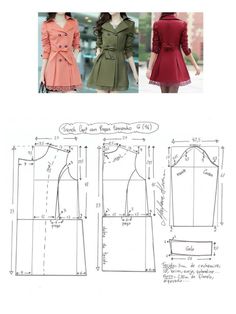 Elbise B5F Pola Jaket, Mini Jacket, Basic Dress Pattern, Sewing Coat, Blazer Pattern, Sewing Blouses, Coat Pattern Sewing