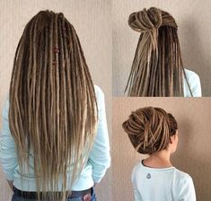 Long Dreadlocks, Princess Leia Hair, Blonde Dreadlocks, Dread Accessories, Dreads Girl, Dreadlock Styles, Dreads Styles, Pelo Afro