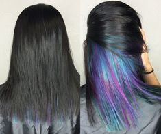 Teal And Purple Hair, Crazy Colour Hair Dye, 2020 Hairstyles, Galaxy Hair, Hair Color Crazy