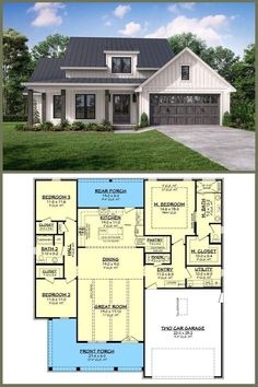 the floor plan for this house is very large and has two garages on each side