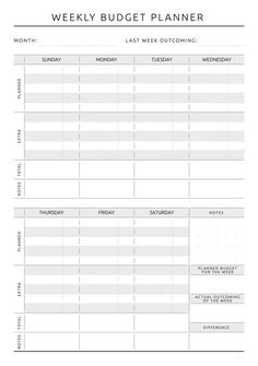 Printable Weekly Budget - Original Style PDF Download | Weekly budget planner, Budget planner tem...