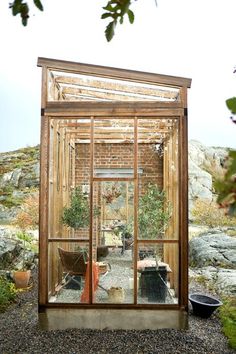 a small greenhouse with lots of plants in it