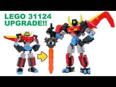 two toy figures are shown with the words lego 2134 upgrade and an arrow pointing to them