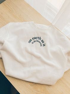 Everyday White Sweatshirt With Text Print, White Text Print Sweatshirt For Everyday, White Bible, As It Is In Heaven, Bible Study Gifts, Study Gift