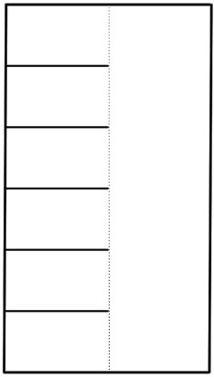 a blank bookmark with three lines on the front and one line on the back