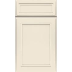 a white cabinet with two doors and one drawer on the bottom, in front of a white background