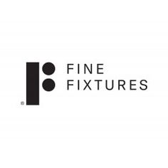 the fine fixtures logo is shown in black and white, with an arrow pointing to it