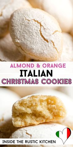 almond and orange italian christmas cookies with text overlay