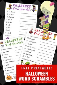 free printable halloween word scrambles for kids to practice spelling and spell their words