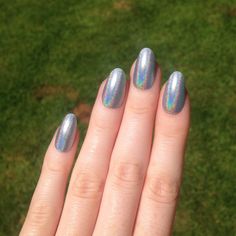 Today Live Sports Ultra Holographic Silver Oval nails, Nail designs Silver Oval Nails, Hunting Nails, Oval Acrylic Nails, Oval Nail, Oval Nails Designs, Oval Shaped Nails, Nails Oval, Natural Nail Art, Pointy Nails