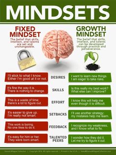 a poster with the words minds, fixed minds and growth minds