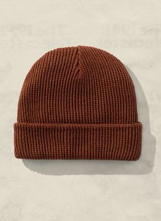 Hemp Slacker Beanie - Brown-Weld Mfg. Stitch Hat, Knit Beanies, Vintage Workwear, Panel Hat, Organic Cotton Fabric, Skull Cap Beanie, Rust Color, Custom Hats, Beanie Hat