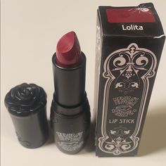 Nib , Old Stock Lipstick That Is Fresh And Vibrant. This Color Is A Deep Crimson. See Other Makeup From Same Brand. Goth Makeup Brushes, Dark Red Lipstick Looks, Gothic Makeup Brands, Dark Makeup Products, Gothic Makeup Products, Vampire Cosmetics, Goth Products, Goth Makeup Products, Vampire Lipstick