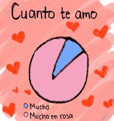 a drawing of a pie with the words cuanto te amo