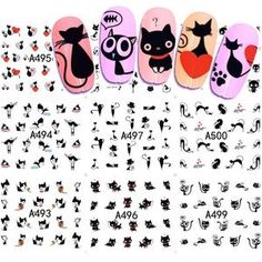 12 Designs Water Transfer Nail Art Sticker And Decal Summer Designs Ca – eefury Water Transfer Nail Art, Penguin Nails, French Tip Manicure, Diy Pedicure, Holiday Nails Christmas, Cartoon Cats, Summer Designs, Nail Art Sticker, Holiday Nail Art