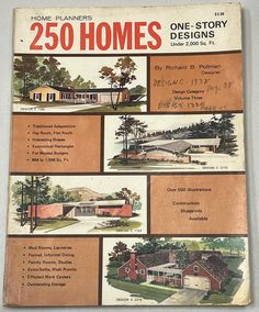 an old book with pictures of homes on it