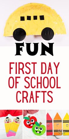 the first day of school crafts for kids with pictures of cars and trucks on them