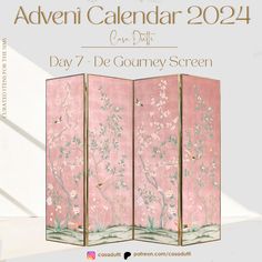 a pink screen with flowers on it and the words adveni calendar 2024