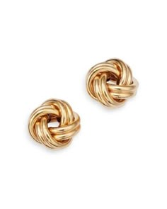 Bloomingdale's Made in Italy 14K Yellow Gold Royal Chain Love Knot Stud Earrings - 100% Exclusive Bday Basket, Silver Braided Ring, Soft Classic Style, Royal Chain, Gold Knot Earrings, Jewelry Tattoos, Cute Jewellery, Soul Contract, Knot Stud Earrings