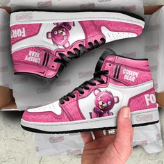 Creepy Bear Skin Fortnite J1 Shoes Custom For Fans MN06All of our JD Sneakers styles are custom-made-to-order and handcrafted to the highest quality standards. High-quality rubber sole for traction and exceptional durability. Lace-up closure for a snug fit. Material: Microfibre leather: chemical & abrasion resistance, anti-crease, aging resistance Eco-friendly and 100% Vegan. Please allow 10-15 business days to receive a tracking number while your order is hand-crafted, packaged and shipped from Fortnite Outfit, Creepy Bear, J1 Shoes, Skin Fortnite, Custom Character, Sneaker Culture, Nike Swoosh Logo, Shoes Custom, Sneaker Games