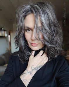 Grey Hair Transformation, Natural Gray Hair, Blending Gray Hair, Gray Hair Highlights, Long Gray Hair