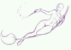 a drawing of a person on a surfboard