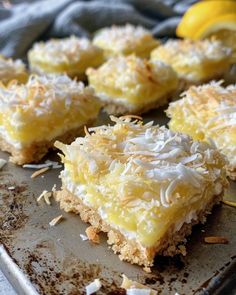 there are many desserts that are on the baking sheet and ready to be eaten