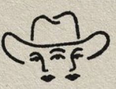 a black and white drawing of a cowboy hat