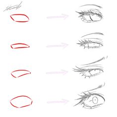 how to draw anime eyes step by step