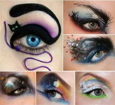 I want to test my skills soooo badly! Anyone want me to try on them?! Carnaval Make-up, Halloween Eye Makeup, Halloween Eyes, Halloween Costumes Makeup, Gothic Makeup, Creative Eye, Halloween Make Up, Makeup Tricks, Halloween Inspiration