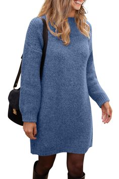 PRICES MAY VARY. COMFY MATERIAL: S=US 4-6，M=US 8-10，L=US 12-14，XL=US 16 Made From High-Quality Fabric, Women Sweater Dress Offers A Soft And Cozy Feel With Excellent Elasticity, More Cozy To Wear. CLASSIC FEATURES: Pullover Sweaters For Women/Knit Sweater Dress For Women/Short Dress For Women/Long Sleeve Sweater For Women/Crewneck Sweaters For Women/Casual Dress For Women/Slouchy Sweater For Women/Loose Fit Sweaters For Women/Oversized Sweater For Women/Going Out Dress For Women/Tunic Sweater Fo Red Fall Fashion, Sweaters For Women Knit, Fall Pullover Sweaters, Short Sweater Dress, Womens Short Dress, Short Sweater, Loose Fit Sweater, Long Sweater Dress, Sweater Dresses