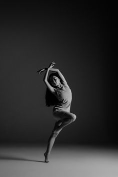 black and white photograph of a woman dancing