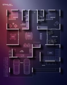 the floor plan for a three bedroom apartment