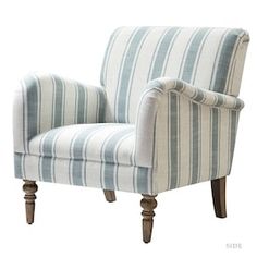 14 Karat Home Contemporary Gray Plaid Accent Arm Chair with Linen Fabric and Wood Frame in the Chairs department at Lowes.com Striped Upholstered Chair, Country Armchair, Striped Armchair, Furnitur Ruang Keluarga, Living Room Accents, Swivel Armchair, Upholstered Arm Chair