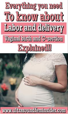 a pregnant woman holding her stomach with the words everything you need to know about labor and delivery