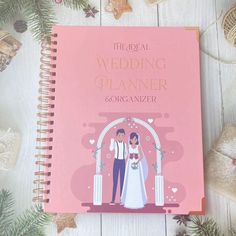 Wedding Planner Bridal Dairy Bride Groom Pink Hard Cover Journal Organizer, Engagement Gift for Newlyweds Journal Organizer, Journal Organization, Gift For Newlyweds, Cover Journal, Newlywed Gifts, Engagement Gifts, Bride Groom