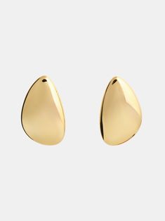 Gold-Plated Brass Gold-tone Metal Droplet Shaped Detail Post-Back Closure For Pierced Ears Polished 1"/3cm W x 2"/5cm H H&m Earrings, Gold Home Accessories, Droplet Earrings, Gold Tone Metal, Ear Piercings, Gold Earrings, Gold Tones, Bag Accessories, Plating