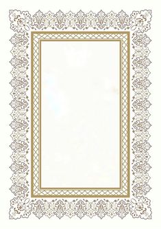 a white and gold frame with an ornate border