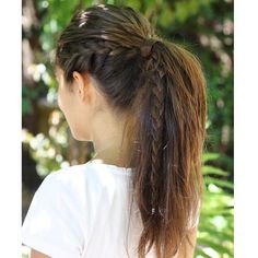 Divergent Hairstyles, Ponytail With Braid On The Side, Side Braids Into Ponytail, Ponytail With Braids Hairstyles, Ponytail With Braids On Side, Hairstyles In Ponytails, Braid In Ponytail, Pony With Braid, Braids In Ponytail