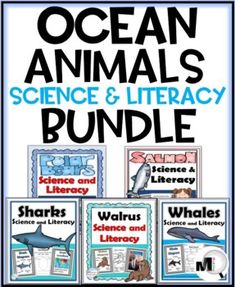 ocean animals science and library bundle