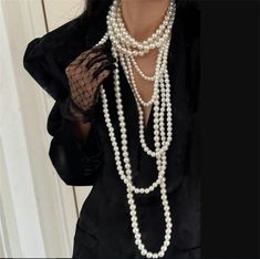 Necklace  ->  Necklace Quality -> Daily Shower, Not Fade, Not Allergic Order Make Time -> 10-15 days (Important holiday, time will be extended by 1-3 business days) Long Layered Pearl Necklace, Layered Pearl Necklace Outfit, Luxury White Long Beaded Necklaces, Luxury Black Baroque Pearl Necklace, Outfits With Pearl Necklace Classy, Long Pearl Beaded Necklace For Party, Party Layered Pearl Necklace With Pearl Chain, Multi-strand Layered Pearl Necklace For Party, Multi-strand Layered Pearl Chain Necklace For Parties