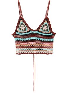 48682909630812 Beach Cami Crop Top, Bohemian Crochet Camisole Top For Beach, Multicolor Crochet Sleeveless Tank Top, Multicolor Knit Tank Top For Summer, Crochet Cami Tank Top For Beach, Brown Crochet Top For Summer Vacation, Bohemian Camisole Crop Top For Beach, Brown Vest Crop Top For Summer, Knit Crop Top With Crochet Trim For Vacation