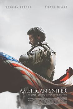 the movie poster for american snippet is shown with a man holding an american flag