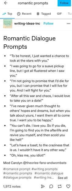 a text message with the words romantic dialogue written in english and spanish on it