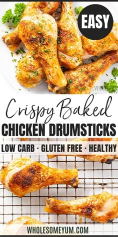 crispy baked chicken drumsticks with low carb and gluen free healthy