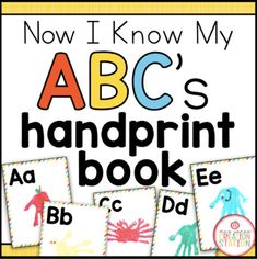 the abc's handprint book for children to learn how to read and write