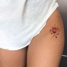 Flower Thigh Tattoo, Triple Tattoo, Tattoos For Women On Thigh, Thigh Tattoo Ideas, W Tattoo, Lotusblume Tattoo, Upper Thigh Tattoos, Flower Thigh Tattoos, Tattoo Sheet