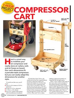 the instructions for how to build a compressor cart