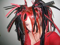 Me. Foam, cyberlox, cable wrap, zip ties, aquarium tubing. Rave Braids, Goth Fits, Y2k Hair, Goth Subculture, Steampunk Costume