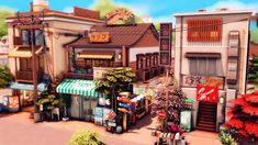 Sims 4 Asian Build, Sims 4 Japanese Restaurant, Sims Neighborhood, Japanese Apartment Building, Sims Architecture, No Cc Sims, Tokyo Bar, Mt Komorebi, Instagram Tokyo